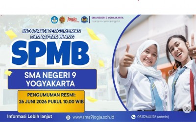 Pengumuman Hasil Seleksi dan Informasi Daftar Ulang Murid Baru SMAN 9 Yogyakarta Tahun Ajaran 2026-2027